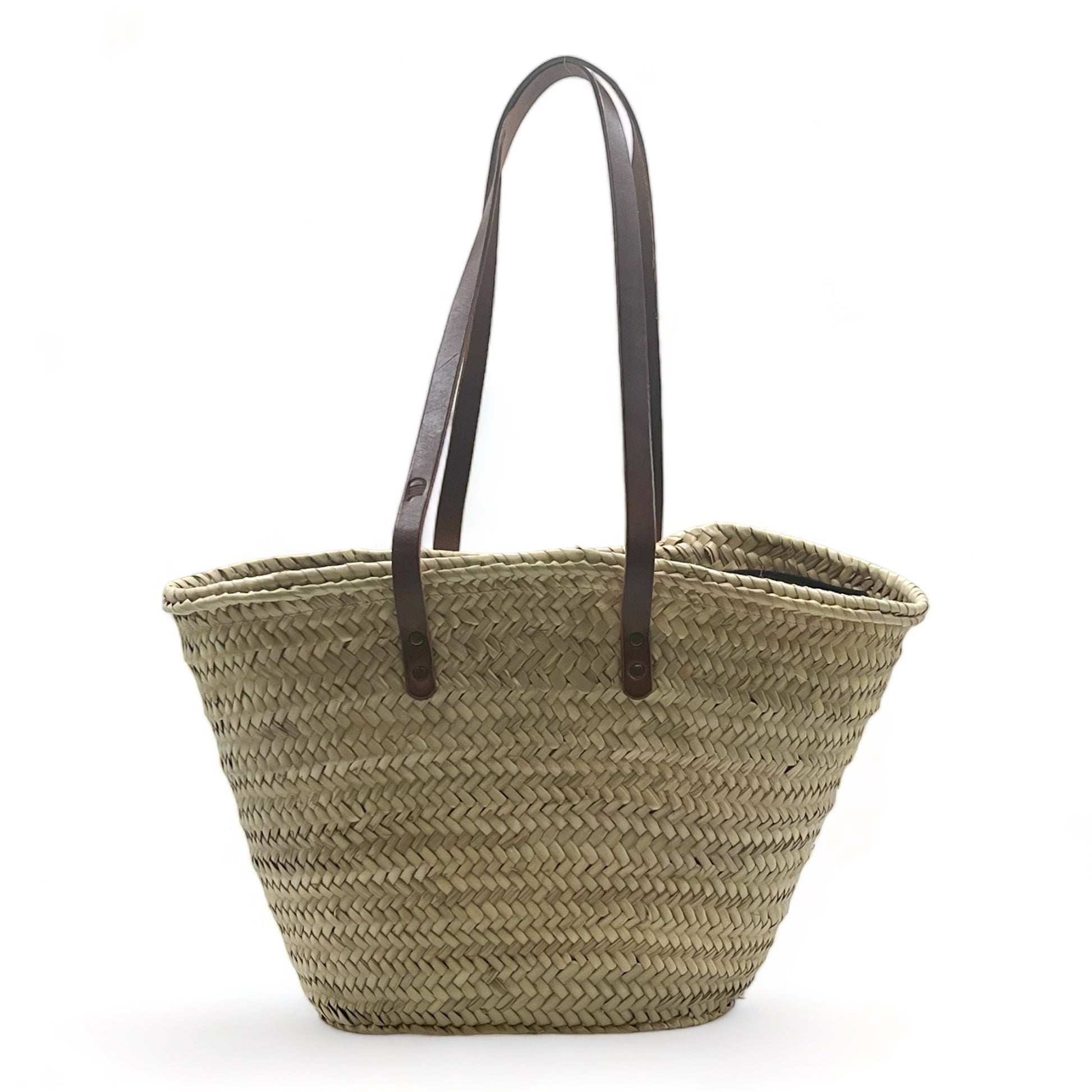 Bolso de palma para hombro con dos asas de cuero y con cremallera, ideal para llevar tus esenciales con estilo.