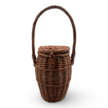 Wicker Snail Basket with Lid