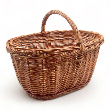 Grand panier en osier avec poignée pour le rangement et les champignons