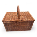 Cesta con doble Tapas Grande de Mimbre Rectangular