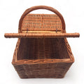 Cesta con doble Tapas Grande de Mimbre Rectangular