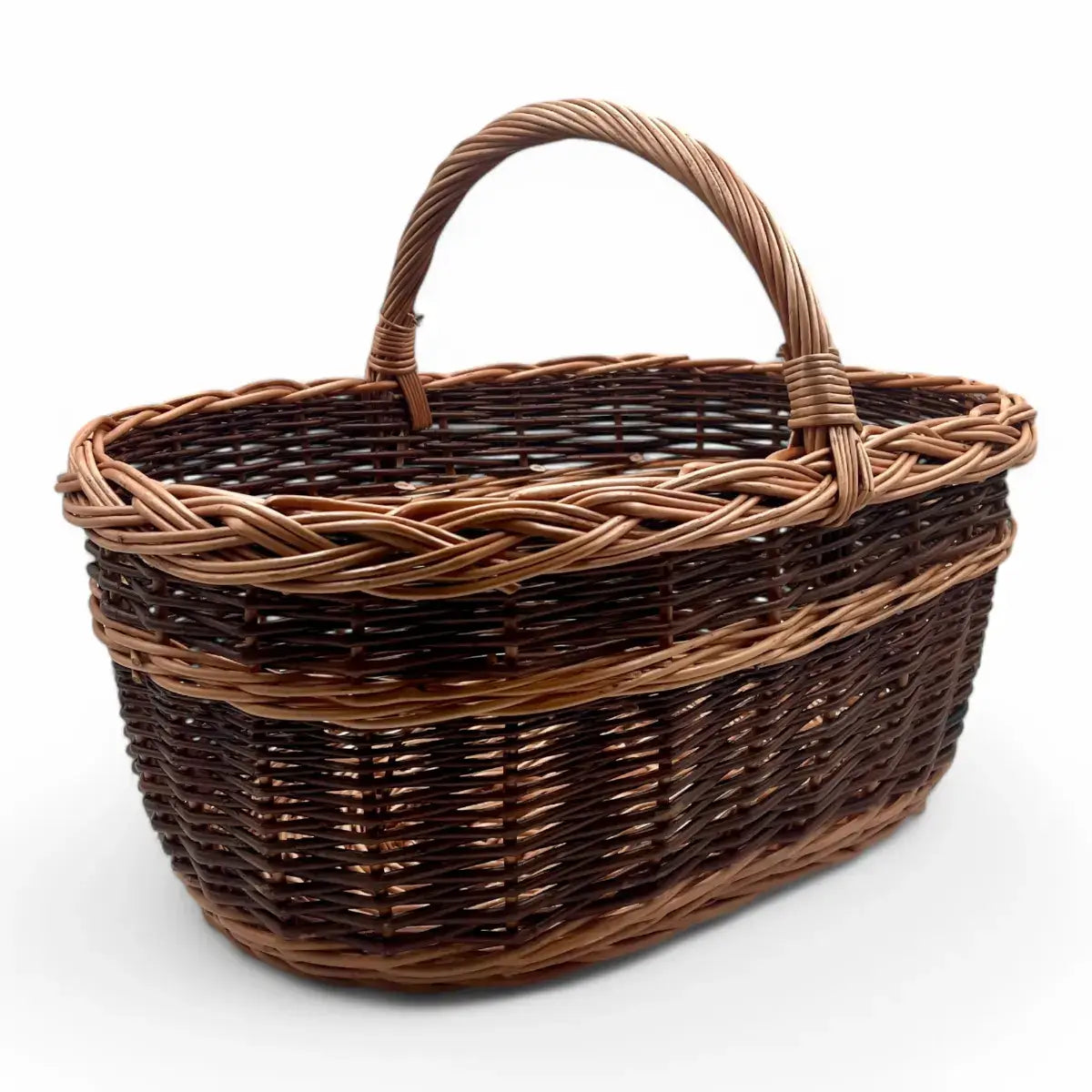 Cesta de mimbre grande para setas, hecha a mano con mimbre de alta calidad, ideal para almacenamiento.