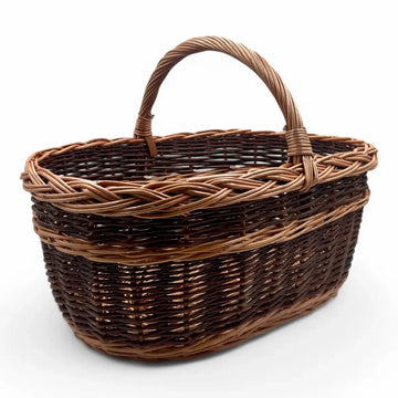 Cesta de mimbre grande para setas, hecha a mano con mimbre de alta calidad, ideal para almacenamiento.