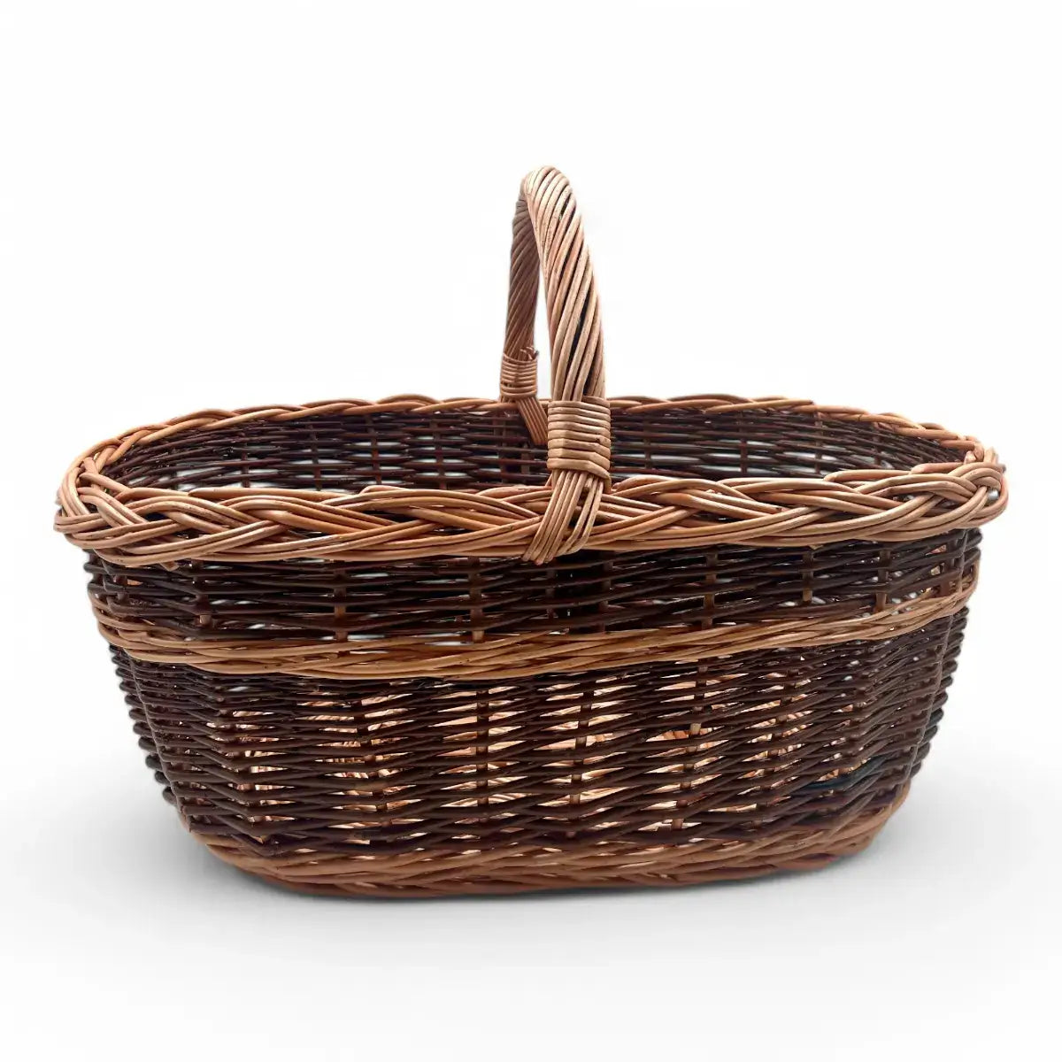 Cesta de mimbre grande para setas, hecha a mano con mimbre de alta calidad, ideal para almacenamiento.