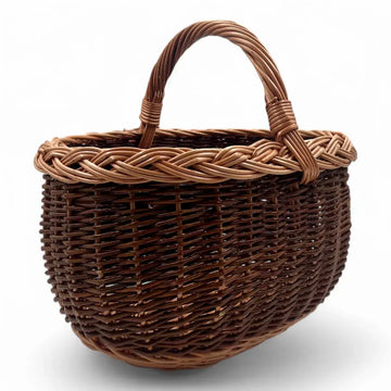 Cesta de mimbre grande para setas, hecha a mano con mimbre de alta calidad, ideal para recolectar setas.