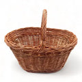 Cesta de mimbre grande para setas, artesanal, trenzada, dimensiones 24x47x32 cm, ideal para recolección de setas.