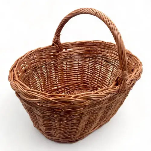 Cesta de mimbre grande para setas, hecha a mano con mimbre de alta calidad, ideal para recolectar setas.