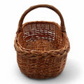 Cesta de mimbre rectangular grande ideal para recolectar setas, con diseño trenzado y asas para facilitar el transporte.