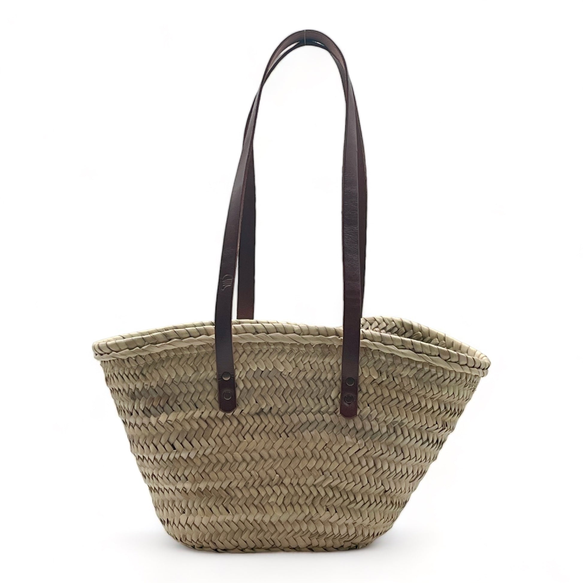 Bolso de palma para hombro  con dos asas de cuero y  con cremallera, ideal para llevar tus esenciales con estilo.