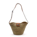 Bolso de palma de hombro con asa regulable y cremallera