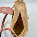Bolso de palma de hombro con asa regulable y cremallera
